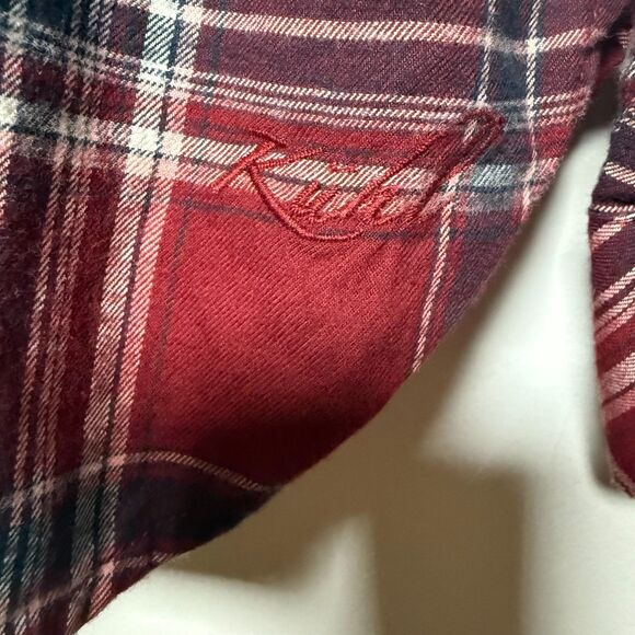 Kuhl Women's Red Maroon Plaid Shirt Popover Women's Size Medium Style# 8219 - Picture 10 of 16